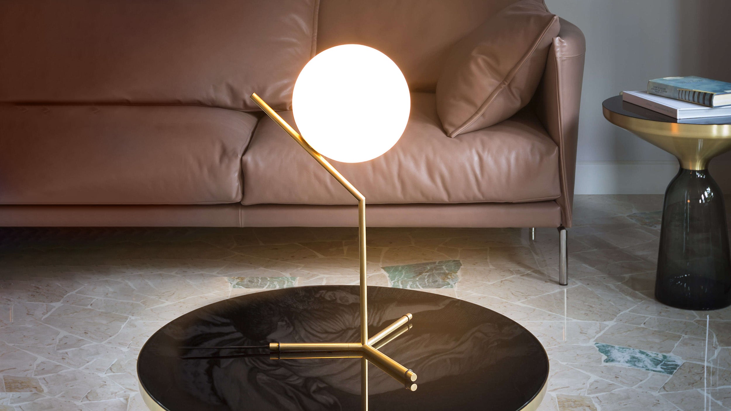 Brass / Desktop /  IC Lights T1 High Table Lamp, designed by Michael Anastassiades for Flos