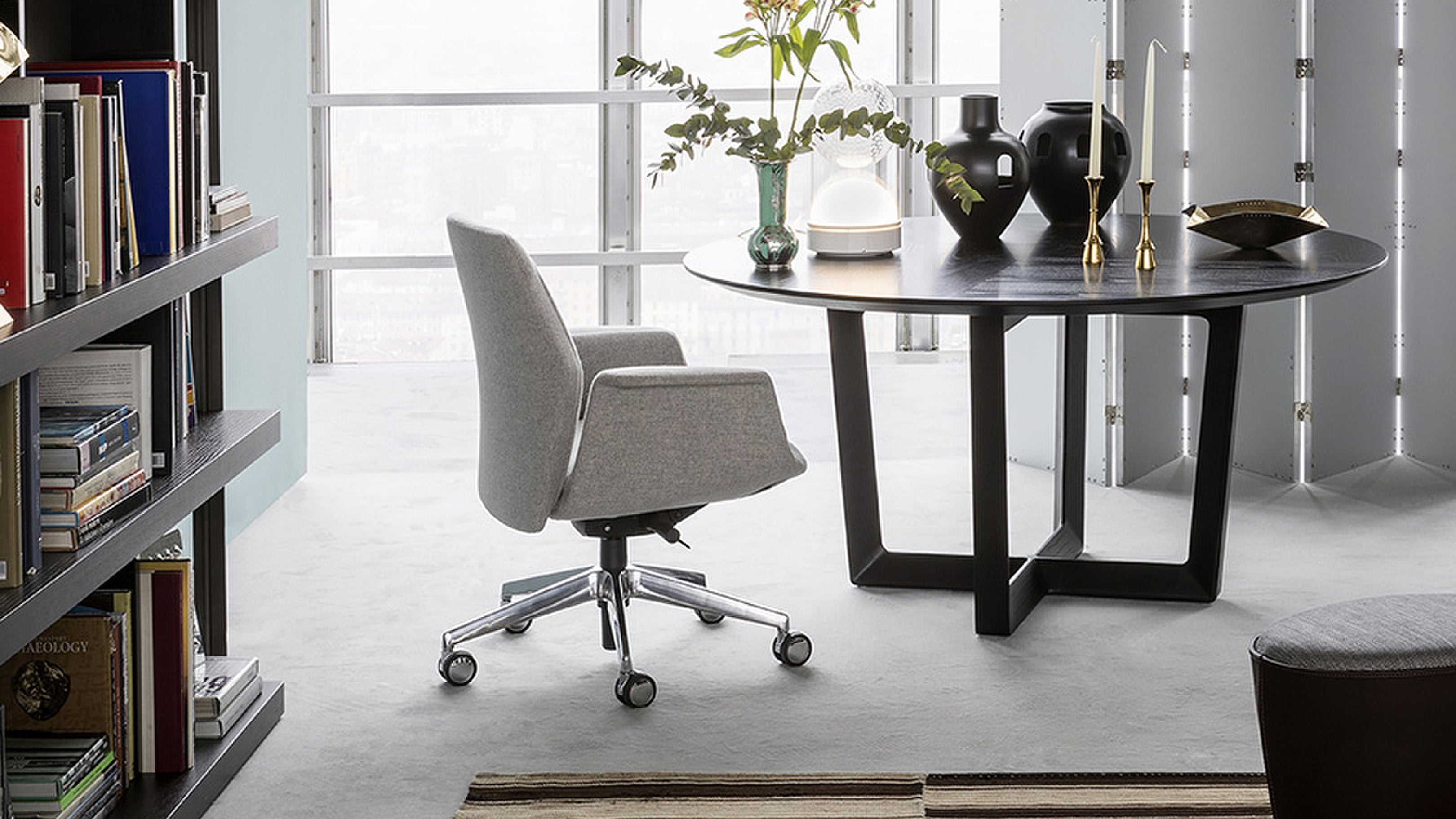 Desktop / Downtown Office Chair, designed by Jean-Marie Massaud made by Poltrona Frau 