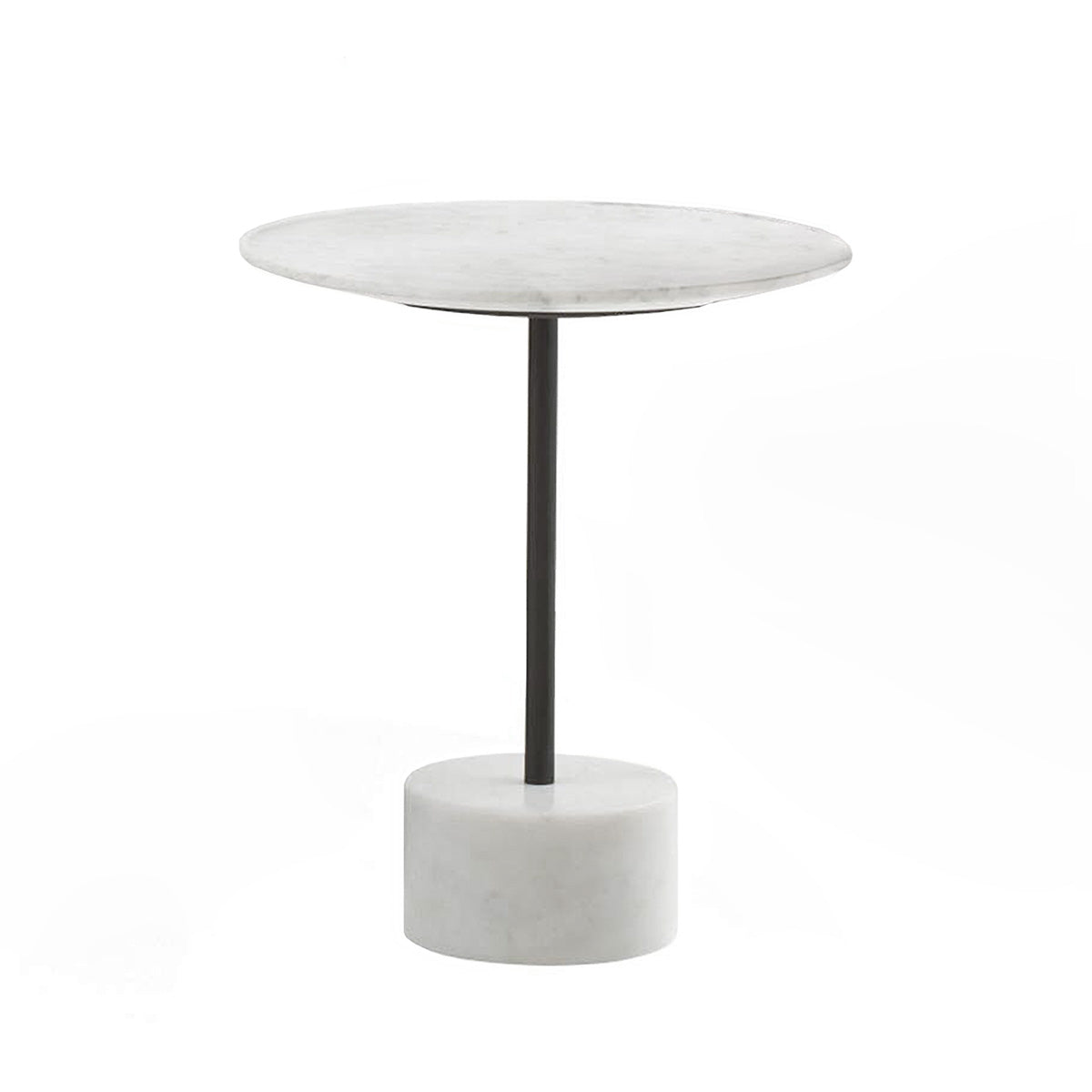 19 in - White Carrara Marble / Mobile / 9 Round Side Table, designed by Piero Lissoni for Cassina
