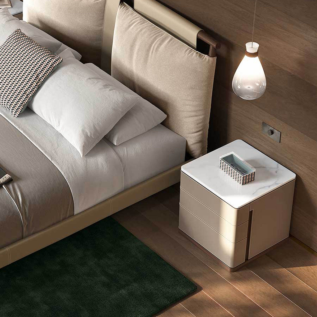 Mobile / Fidelio Notte Night Table, designed by Roberto Lazzeroni for Poltrona Frau 