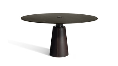 Desktop / Mesa Due Round Table, designed by Lella and Massimo Vignelli for Poltrona Frau 