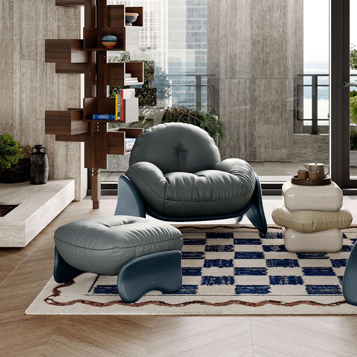 Mobile / Squash Armchair, designed by Faye Toogood for Poltrona Frau