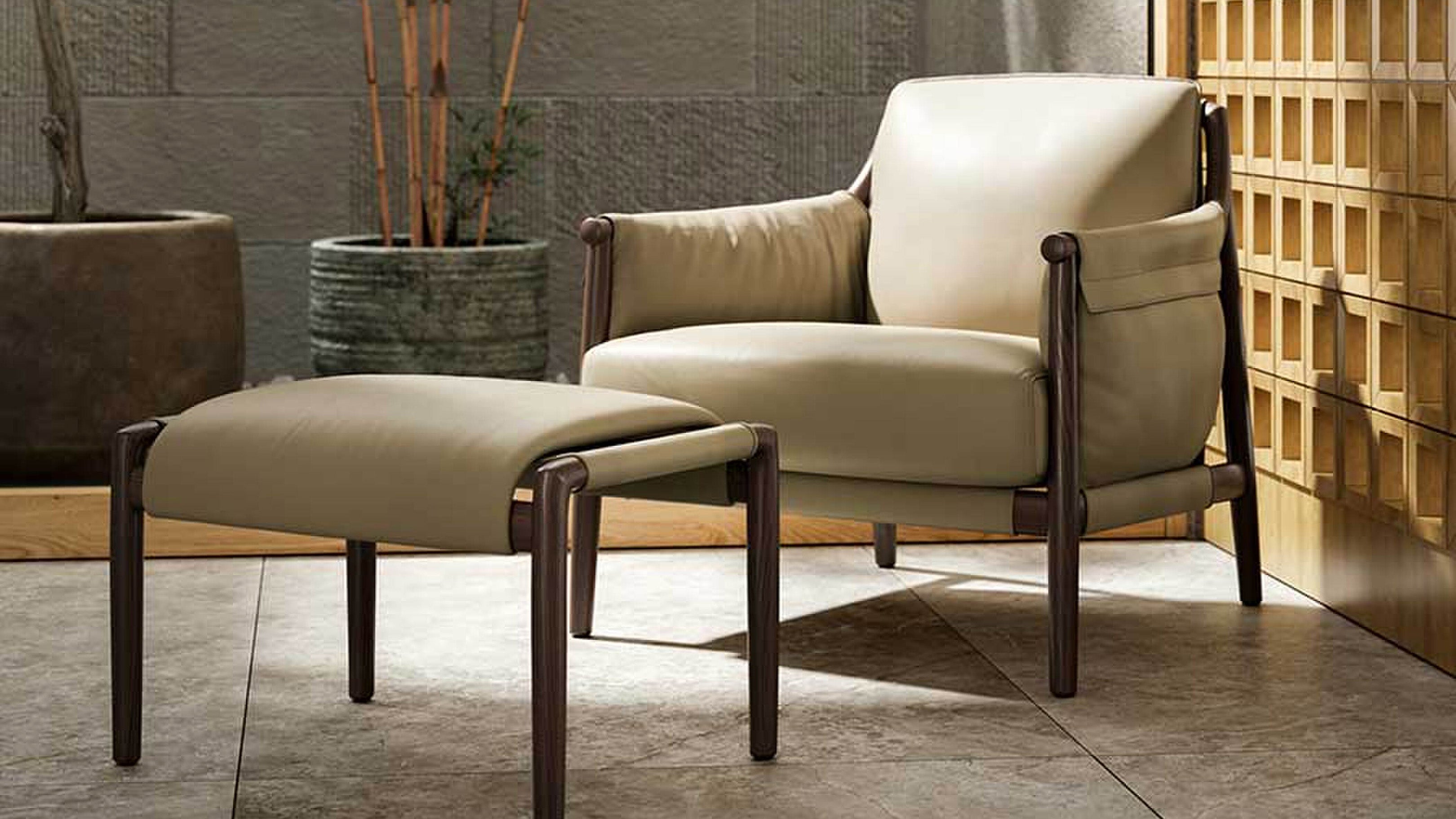 Desktop / Times Lounge Armchair, designed by Spalvieri and Del Ciotto made by Poltrona Frau 