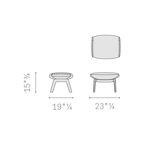 Mobile / Downtown Lounge Armchair and Ottoman, designed by Jean-Marie Massaud for Poltrona Frau