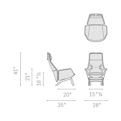Mobile / Downtown Lounge Armchair and Ottoman, designed by Jean-Marie Massaud for Poltrona Frau