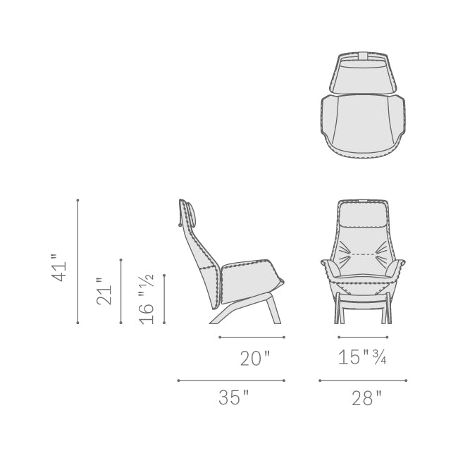 Mobile / Downtown Lounge Armchair and Ottoman, designed by Jean-Marie Massaud for Poltrona Frau