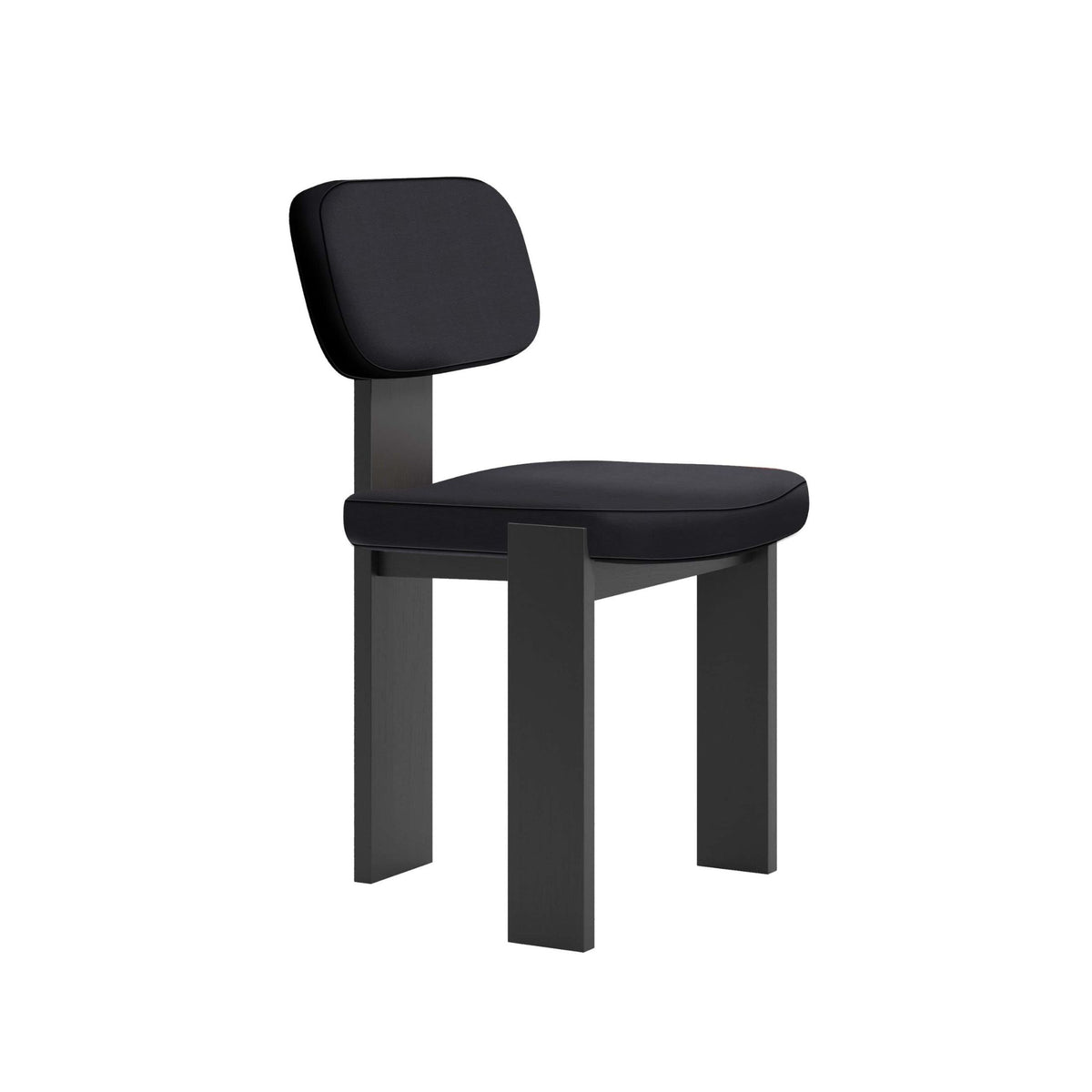 Cappellini Selettiva Cantù by Giulio Cappellini. A modern black chair with padded seat and backrest on sturdy geometric legs.