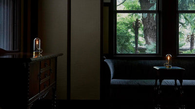 Gold / Desktop / WhiteMenu / Hymn Cordless Lamp, designed by Hiroto Yoshizoe made by Ambientec