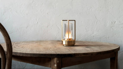 Brass / Desktop / BlackMenu / TURN+ LED Lantern, designed by Nao Tamura made by Ambientec