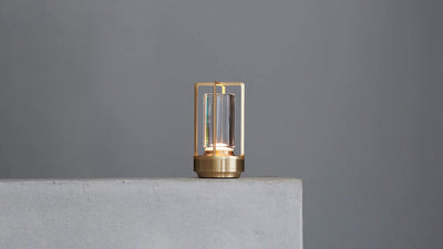 Brass / Desktop / WhiteMenu / TURN+ LED Lantern, designed by Nao Tamura made by Ambientec