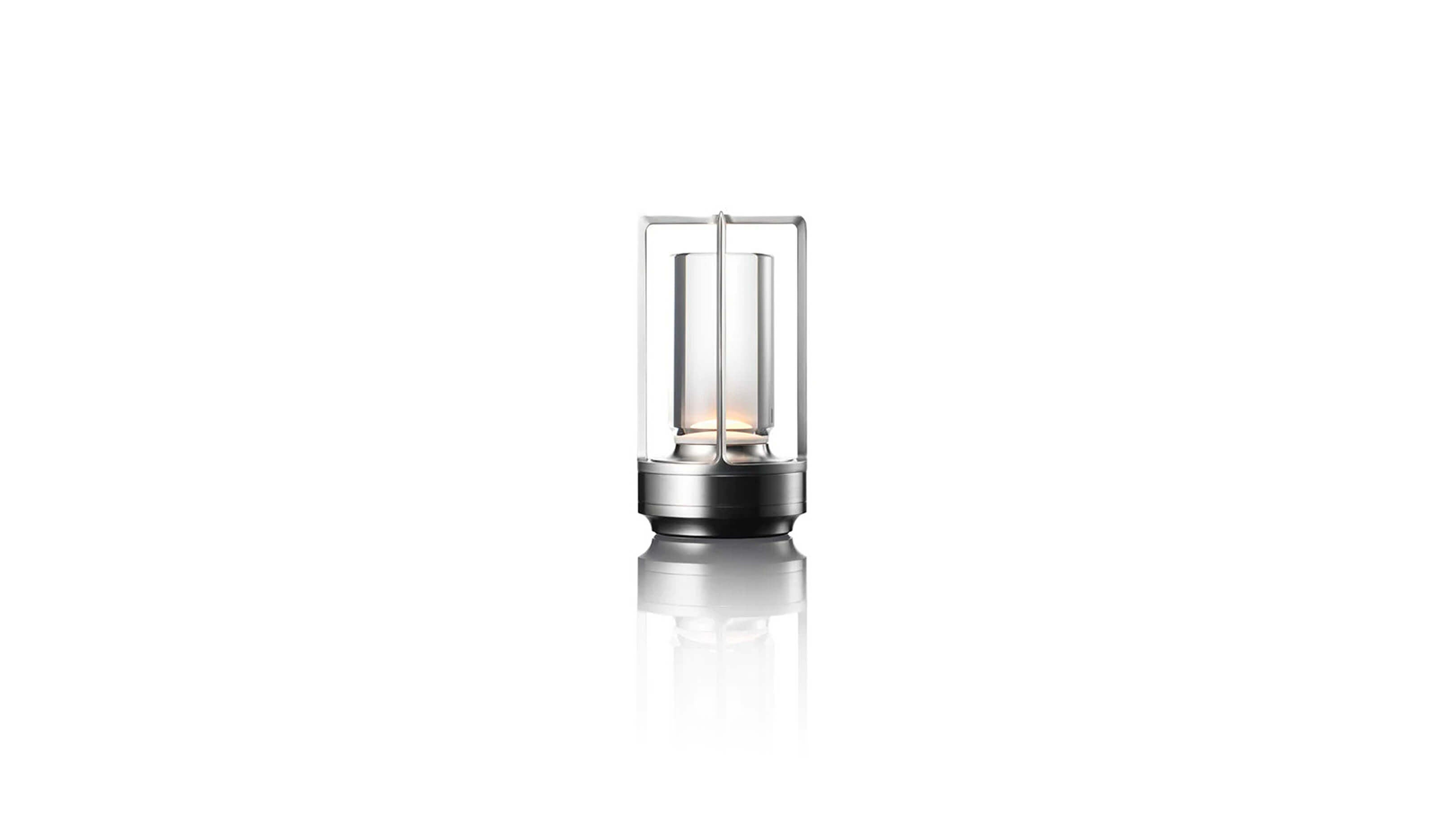 Stainless Steel / Desktop / BlackMenu / TURN+ LED Lantern, designed by Nao Tamura made by Ambientec
