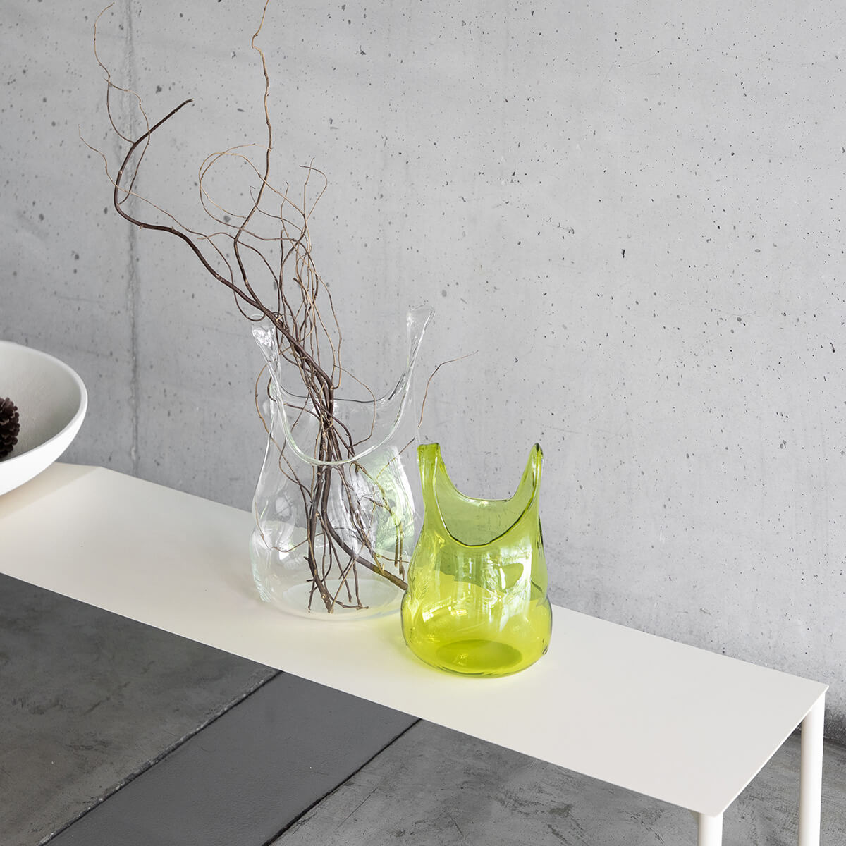 Small / Olive / Mobile / BlackMenu / Glass bag, designed by Atelier De Verre Anvi
