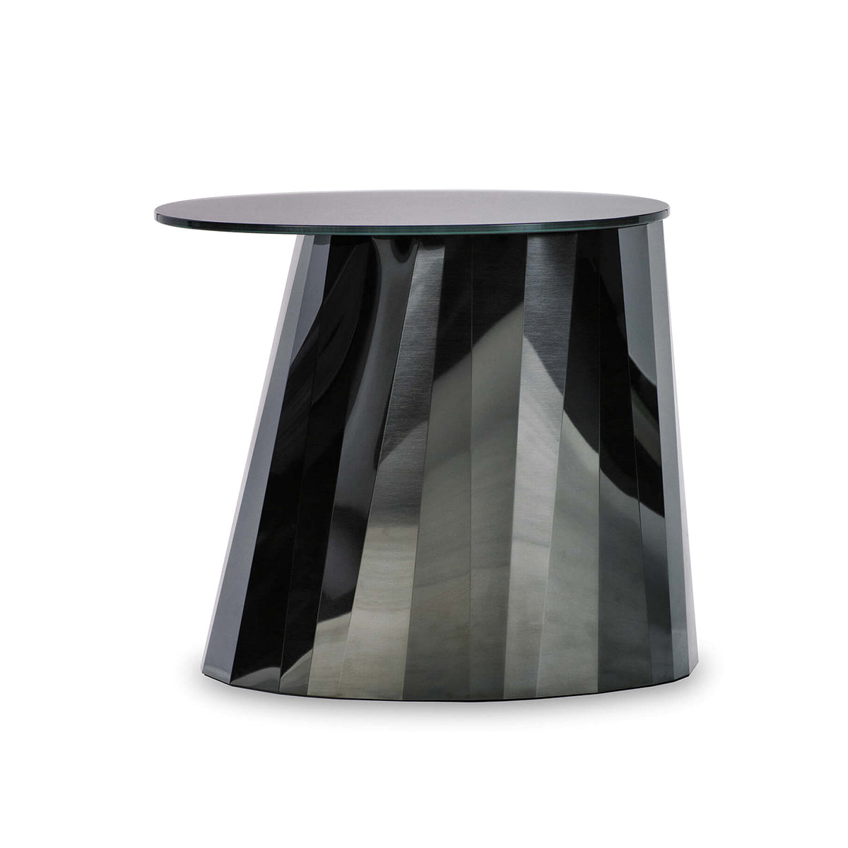 Onyx Black - Glossy Top / Mobile / BlackMenu / Pli Side Table, designed by Victoria Wilmotte