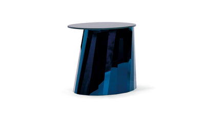 Sapphire Blue - Glossy Top / Desktop / BlackMenu / Pli Side Table, designed by Victoria Wilmotte