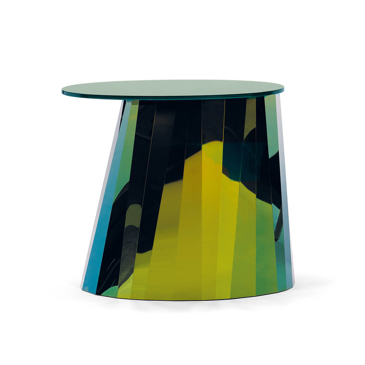 Topaz Green - Glossy Top / Mobile / BlackMenu / Pli Side Table, designed by Victoria Wilmotte