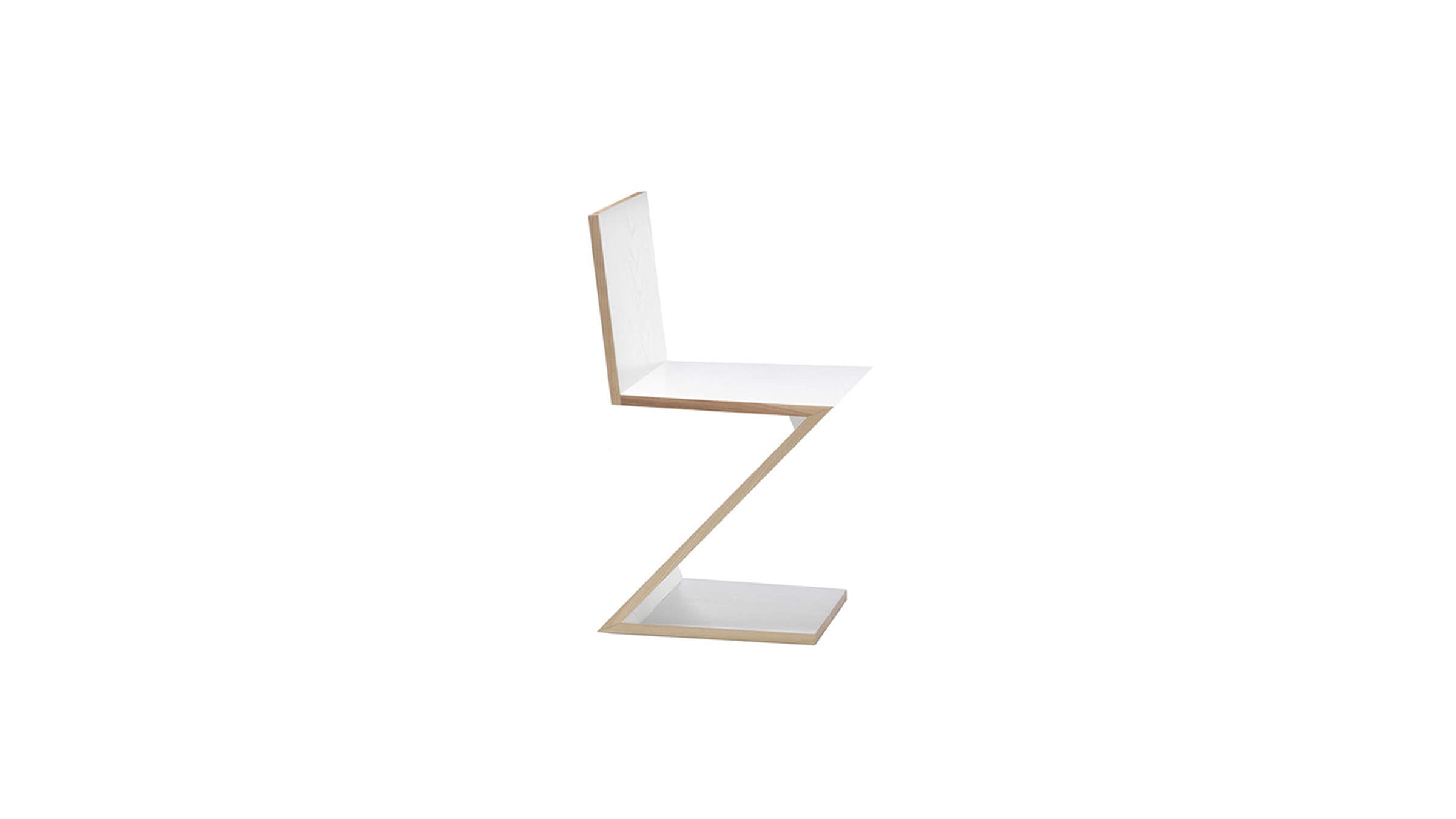 White Stained Ash / Desktop / BlackMenu / 280 Zig Zag Chair Designed by Gerrit Rietveld for Cassina