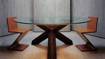 Natural Cherry / Desktop / WhiteMenu / 280 Zig Zag Chair Designed by Gerrit Rietveld for Cassina