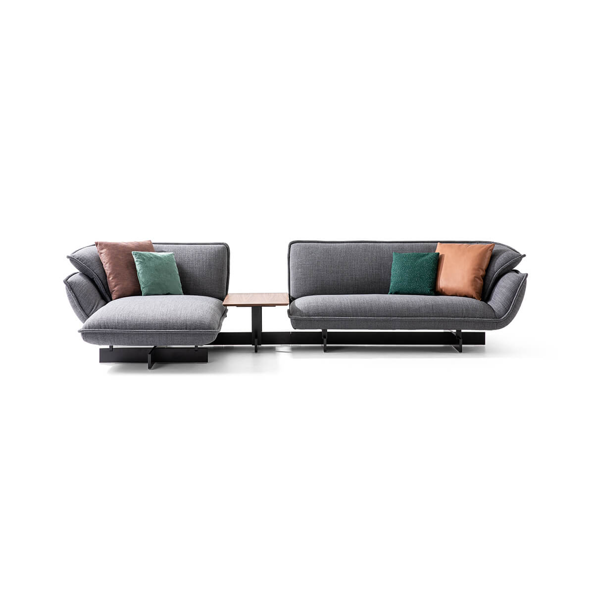 Left Chaise / With Table / Mobile / BlackMenu / 550 Beam Sofa System designed by Patricia Urquiola made by Cassina
