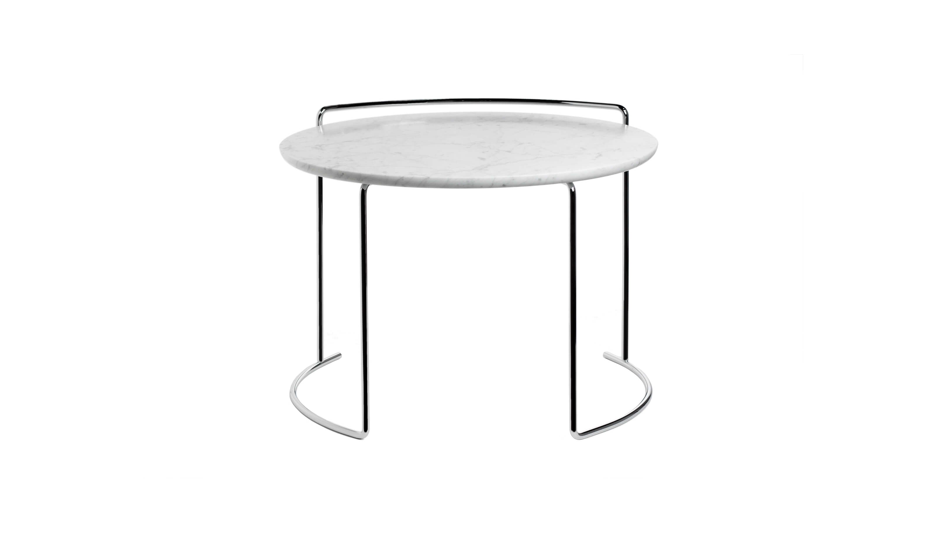 White Marble / Desktop / BlackMenu / Djuna Side Table, designed by Kazuhide Takahama