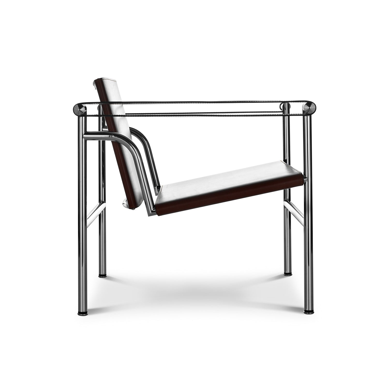 Chrome / Black Leather / Mobile / BlackMenu / LC1 Sling Chair made by Cassina
