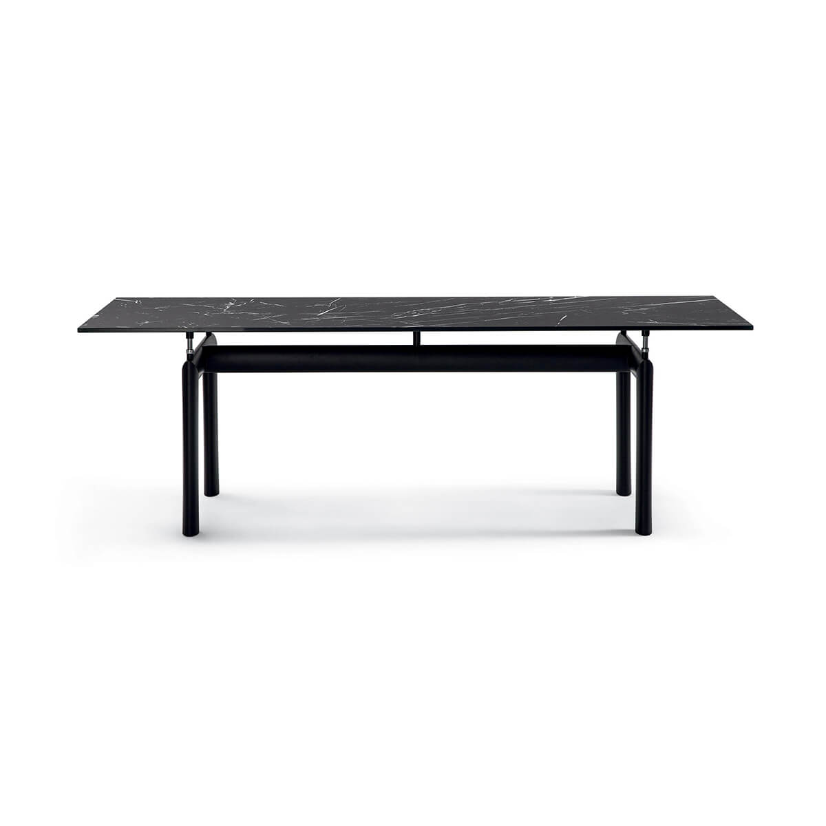 Marquina Marble / Black Enamel Steel / Mobile / BlackMenu / LC6 Table, designed by Le Corbusier made by Cassina