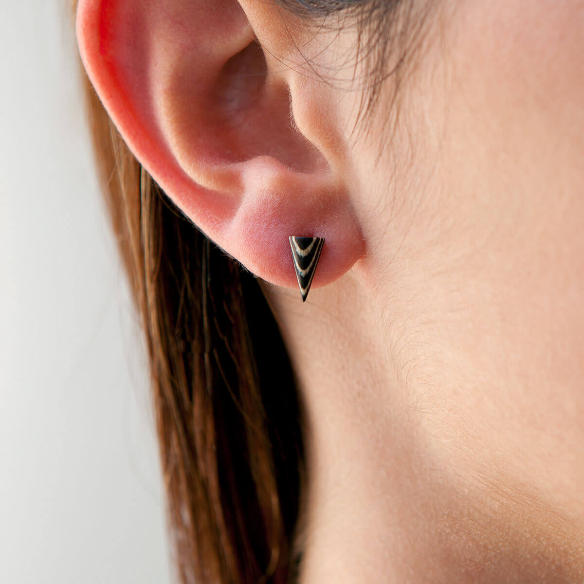 Cone / Walnut/Ebony / Mobile / BlackMenu / Second Life Duo Earrings, designed by Moissue