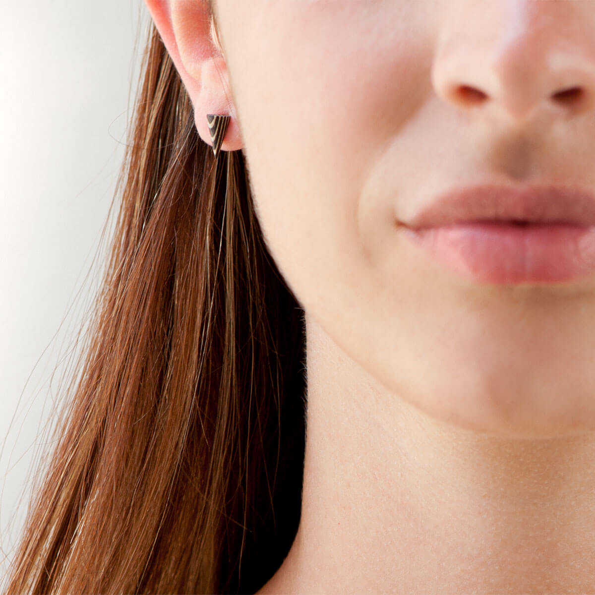 Cone / Walnut/Ebony / Mobile / BlackMenu / Second Life Duo Earrings, designed by Moissue