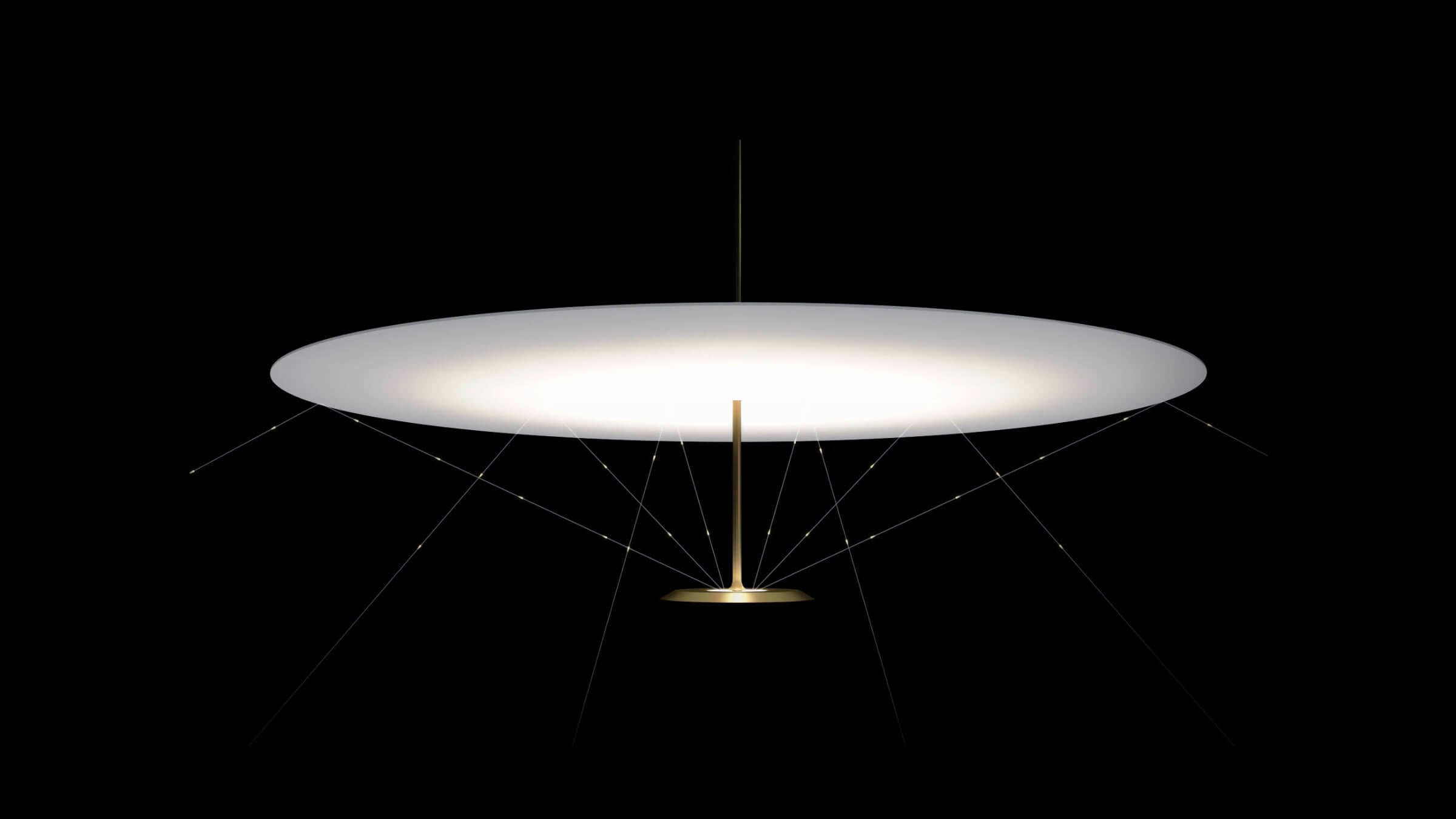 60 cm / Anodized Brass / Desktop / WhiteMenu / Dot Suspension Lamp, designed by Foster + Partners