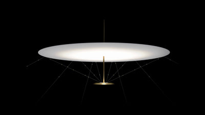 60 cm / Anodized Brass / Desktop / WhiteMenu / Dot Suspension Lamp, designed by Foster + Partners