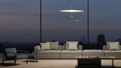 60 cm / Anodized Brass / Desktop / BlackMenu / Dot Suspension Lamp, designed by Foster + Partners