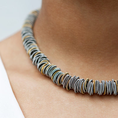 Stainless Steel & Gold / Mobile / WhiteMenu / Tiziana Necklace 1, designed by Tiziana Redavid