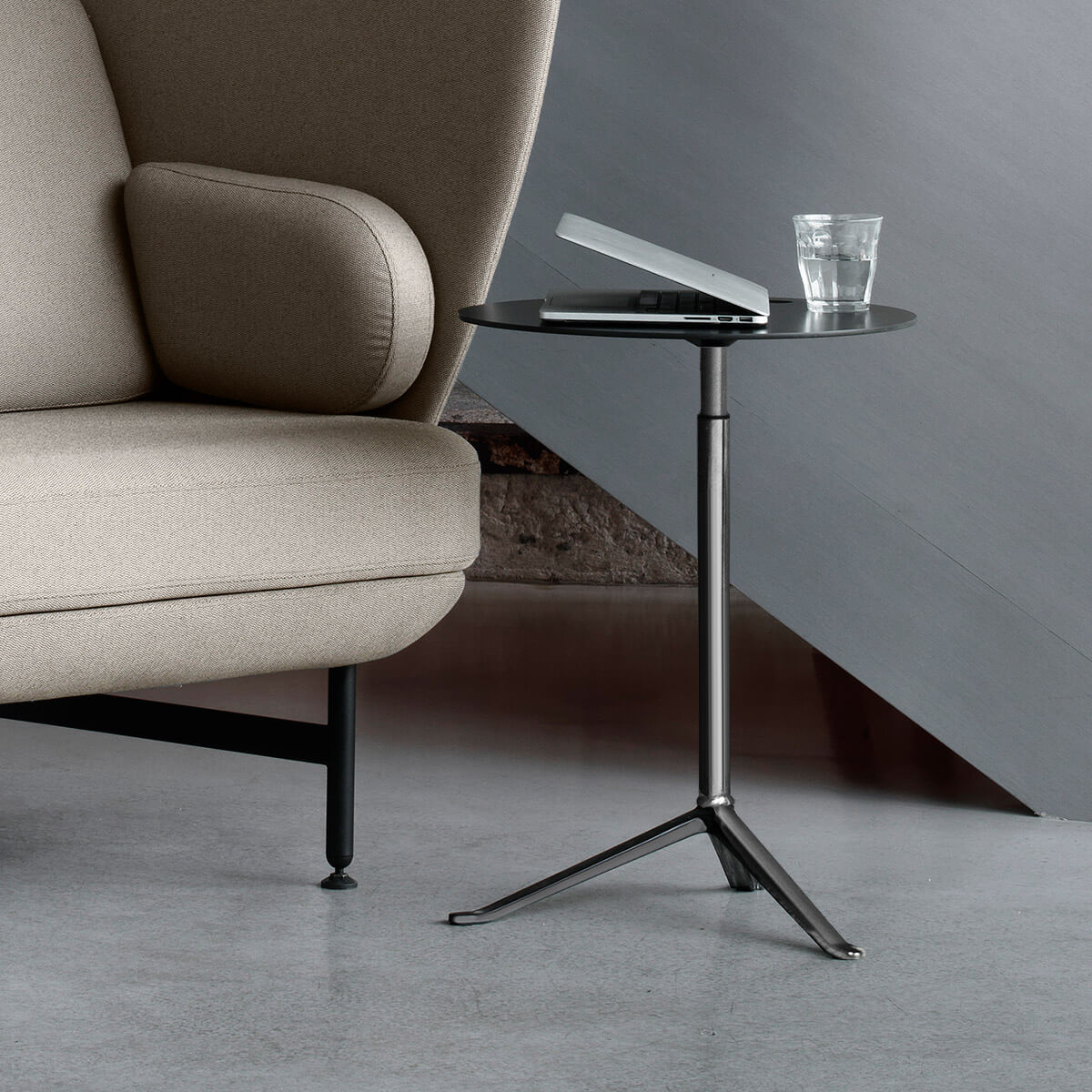 Black Laminate Top / Mobile / WhiteMenu / Little Friend Adjustable Table, designed by Kasper Salto