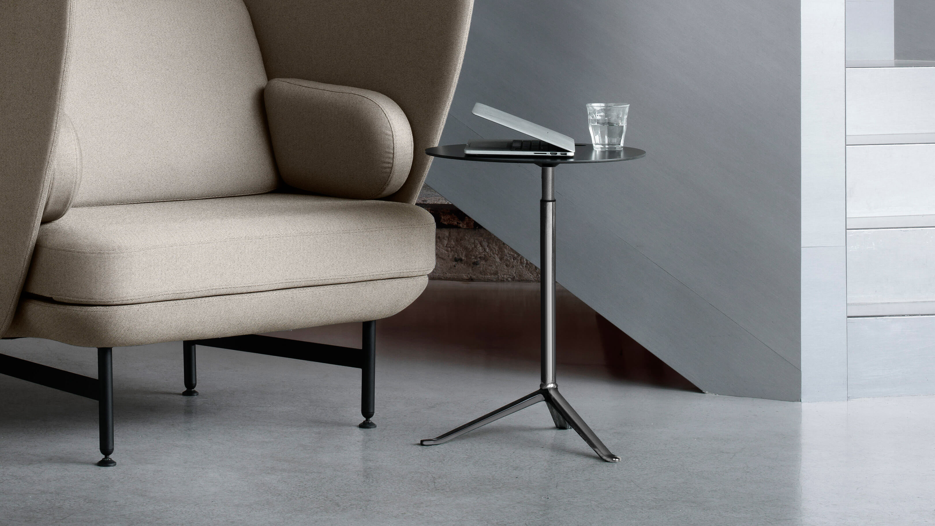 Black Laminate Top / Desktop / BlackMenu / Little Friend Adjustable Table, designed by Kasper Salto