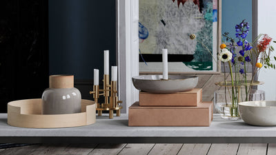 Desktop / WhiteMenu / Brass Triple Candleholder, designed by Jaime Hayon