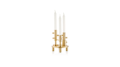 Desktop / BlackMenu / Brass Triple Candleholder, designed by Jaime Hayon