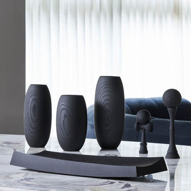 GeneralOption / Mobile / BlackMenu / Flusso Ash Black Vase, designed by Iwata Mokkou Studio