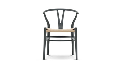 Beech - Anthracite - Natural Cord / Desktop / BlackMenu / Wishbone Chair, designed by Hans J. Wegner
