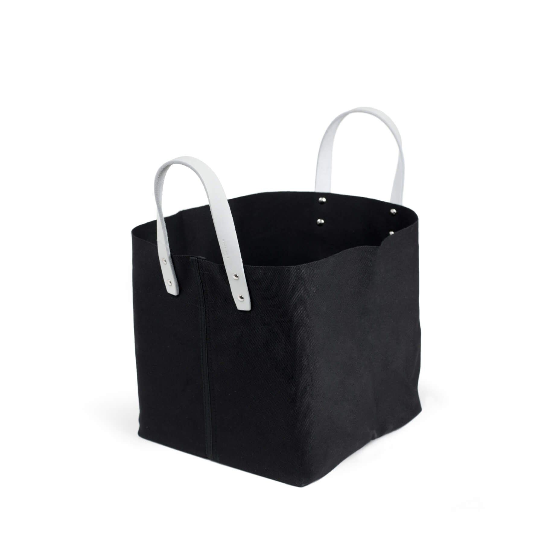 Black / Grey Handles / Mobile / BlackMenu / How to Live Canvas Tote Bag, designed by Mayumi Katsuya