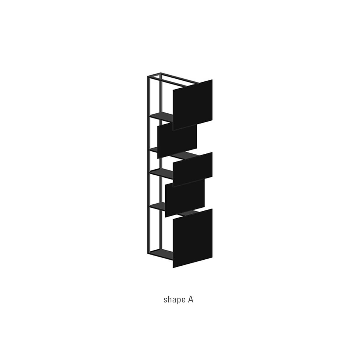 Shape A / Black / Mobile / BlackMenu / Bukva Bookcase made by Living Divani