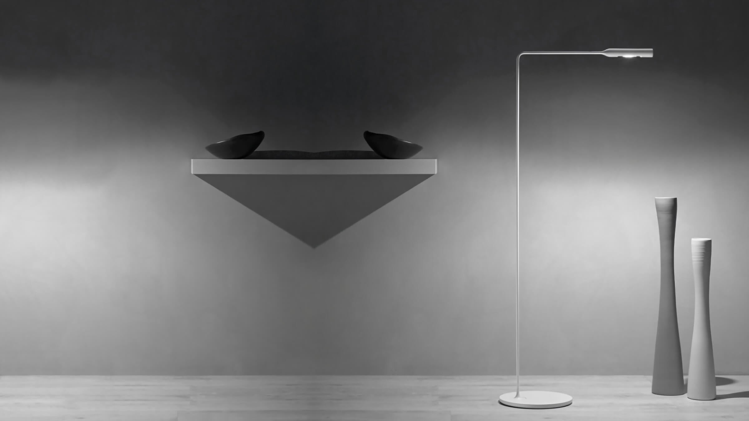 Matte White / Desktop / WhiteMenu / Flo Lounge Floor Lamp, designed by Foster + Partners