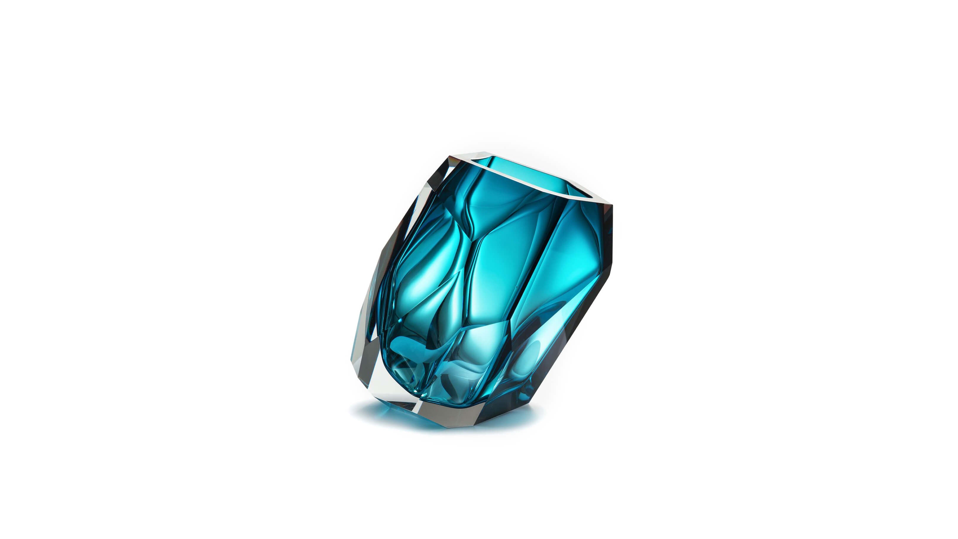 Blue / Desktop / BlackMenu / Crystal Rock Vase, designed by Arik Levy