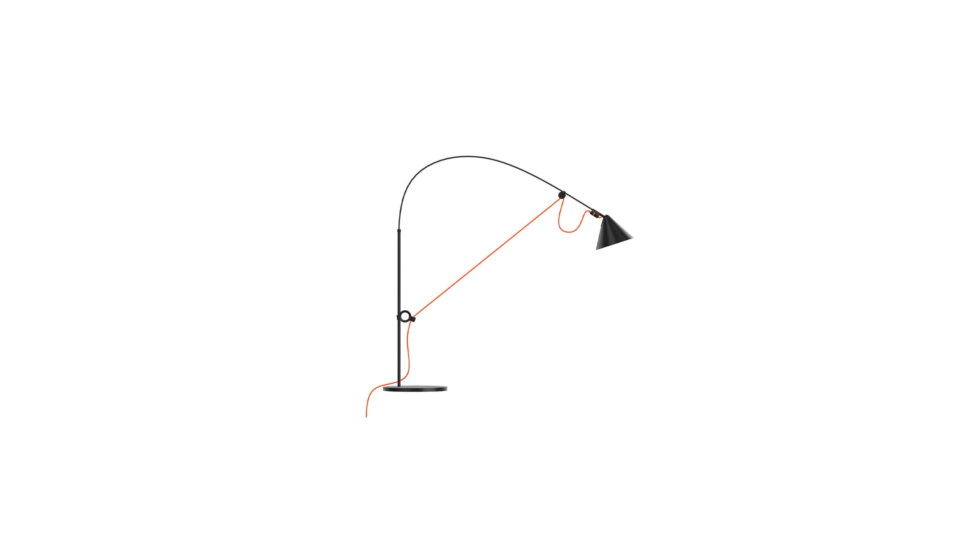 Black-Orange / Table / Desktop / BlackMenu / Ayno Lamp, designed by Stefan Diez