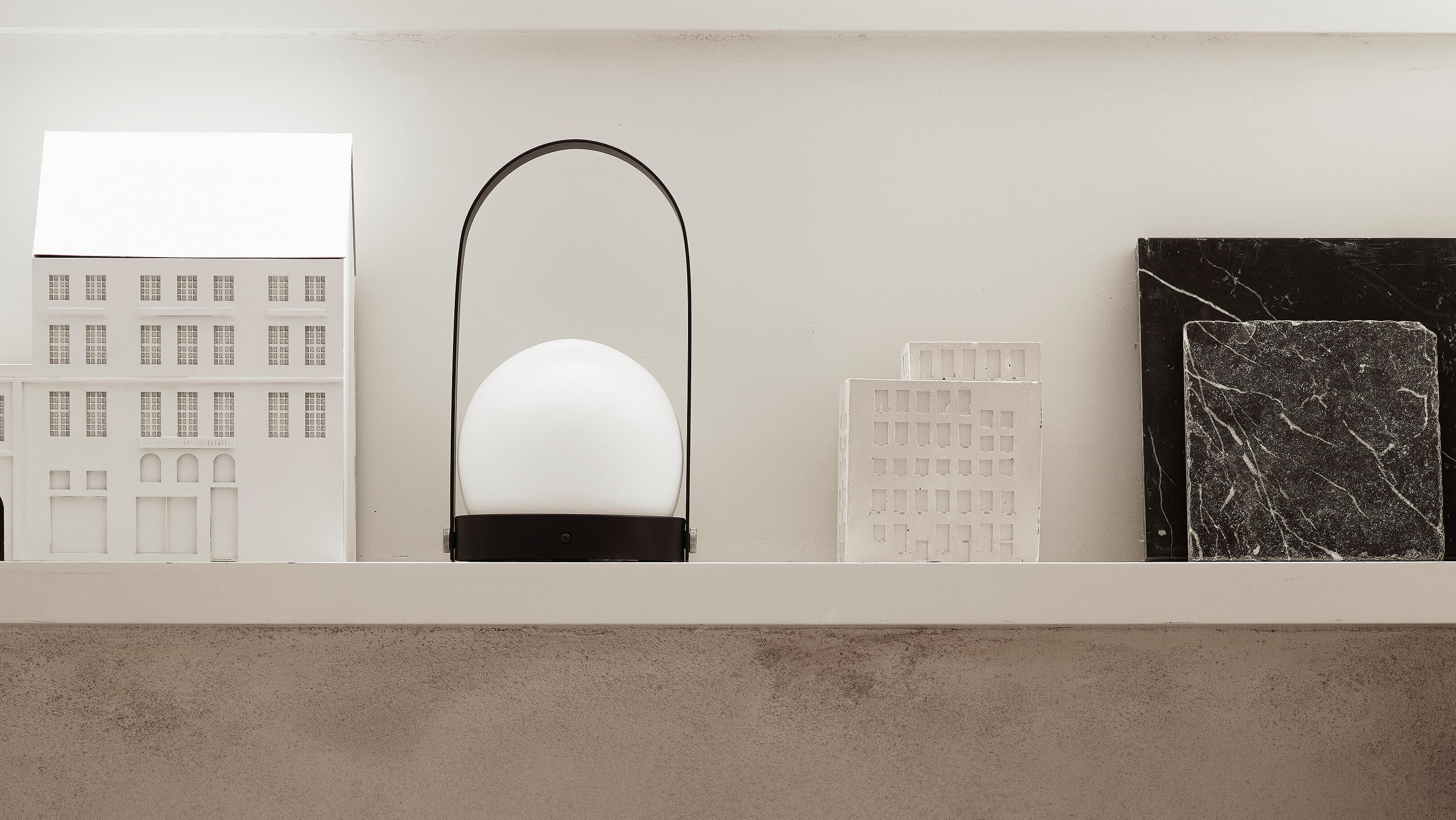 Black / Desktop / BlackMenu / Carrie Portable LED Lamp, designed by Norm Architects