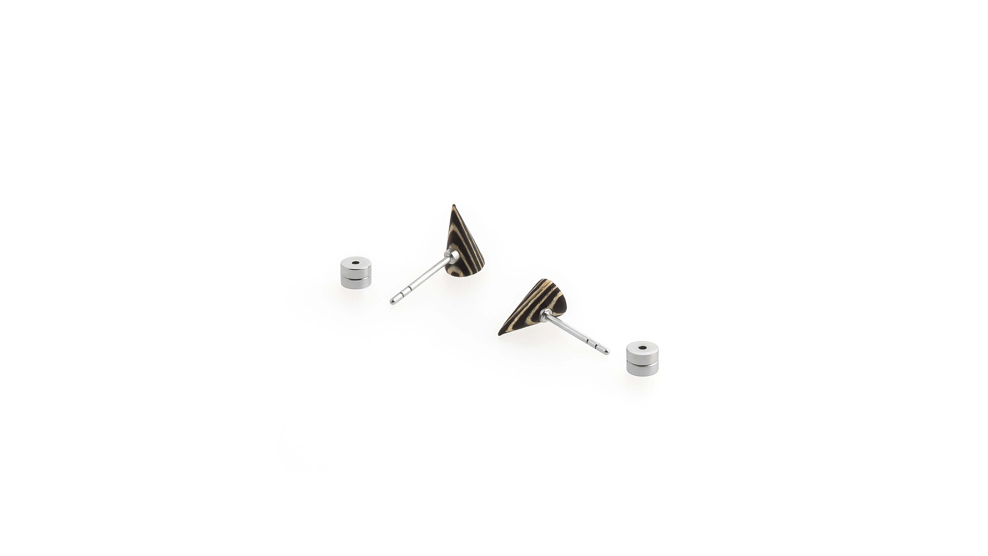 Cone / Sycamore/Ebony / Desktop / BlackMenu / Second Life Duo Earrings, designed by Moissue