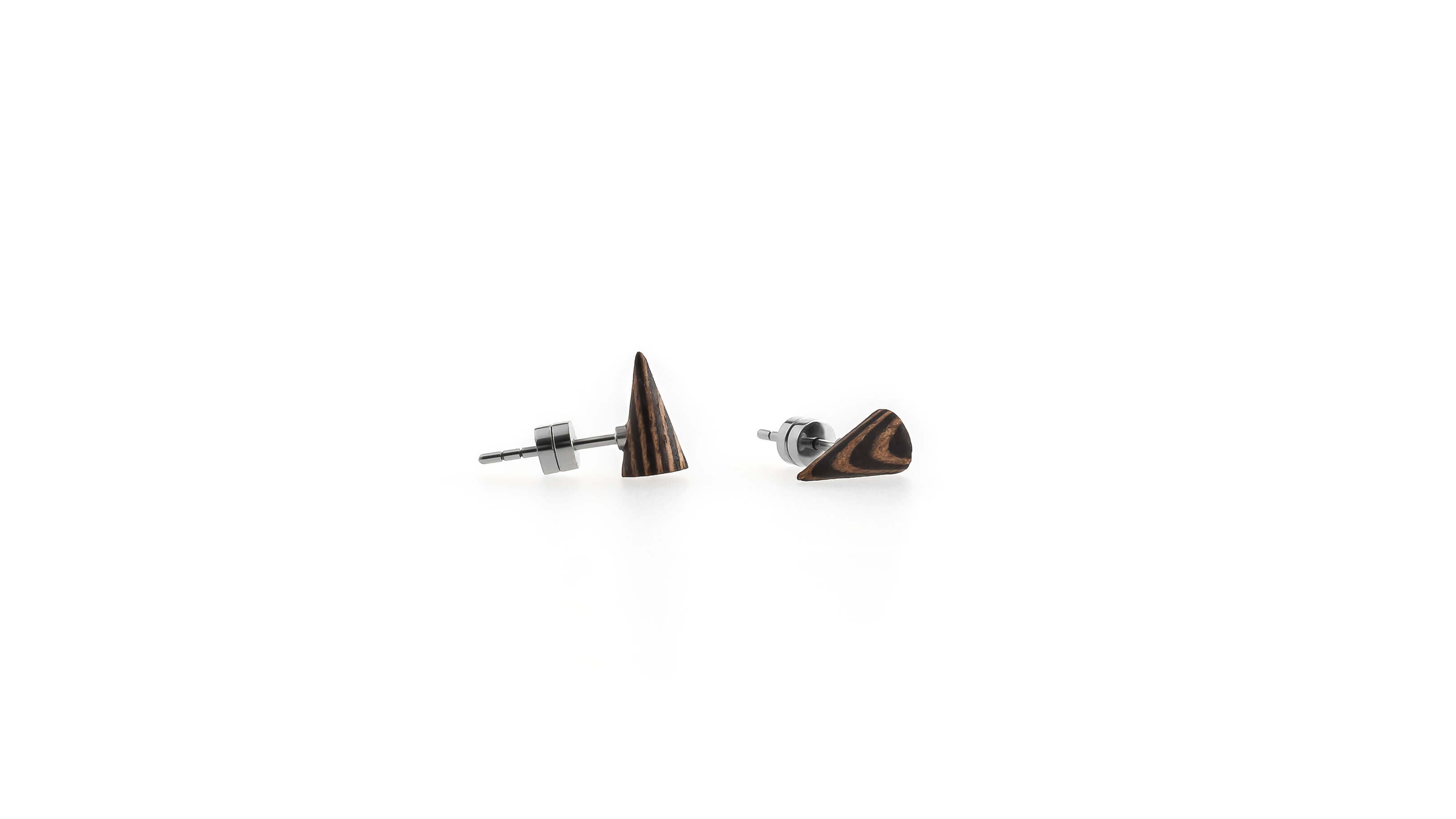 Cone / Walnut/Ebony / Desktop / BlackMenu / Second Life Duo Earrings, designed by Moissue