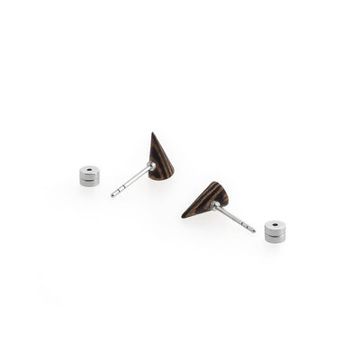Cone / Walnut/Ebony / Mobile / BlackMenu / Second Life Duo Earrings, designed by Moissue