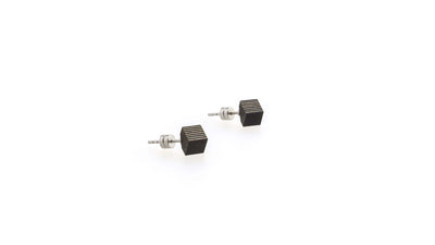 Cube / Sycamore/Ebony / Desktop / BlackMenu / Second Life Duo Earrings, designed by Moissue
