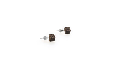 Cube / Walnut/Ebony / Desktop / BlackMenu / Second Life Duo Earrings, designed by Moissue