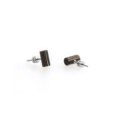 Cylinder / Sycamore/Ebony / Mobile / BlackMenu / Second Life Duo Earrings, designed by Moissue