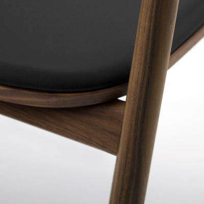 Walnut - Black Leather / Mobile / WhiteMenu / Hiroshima Armchair, designed by Naoto Fukasawa made by Maruni